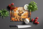 NEW Lakeland Terrier Fall Glass Cutting Board Decorative Tempered Glass Kitchen Cutting and Serving Board Large Size Chopping Board