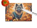 NEW Keeshond Fall Glass Cutting Board Decorative Tempered Glass Kitchen Cutting and Serving Board Large Size Chopping Board
