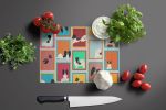 NEW Lots of Black and Whtie Papillon Glass Cutting Board Decorative Tempered Glass Kitchen Cutting and Serving Board Large Size Chopping Board