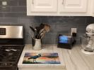 Blue Heron Setting Sun Glass Cutting Board Decorative Tempered Glass Kitchen Cutting and Serving Board Large Size Chopping Board