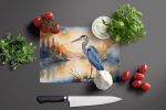 Blue Heron in the Golden Hour Glass Cutting Board Decorative Tempered Glass Kitchen Cutting and Serving Board Large Size Chopping Board