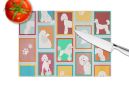 NEW Lots of White Standard Poodle Glass Cutting Board Decorative Tempered Glass Kitchen Cutting and Serving Board Large Size Chopping Board