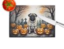 NEW Fawn Pug Spooky Halloween Glass Cutting Board Decorative Tempered Glass Kitchen Cutting and Serving Board Large Size Chopping Board