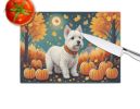 NEW Westie Fall Glass Cutting Board Decorative Tempered Glass Kitchen Cutting and Serving Board Large Size Chopping Board