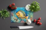 NEW Flounder Glass Cutting Board Decorative Tempered Glass Kitchen Cutting and Serving Board Large Size Chopping Board