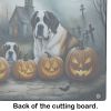 NEW Saint Bernard Spooky Halloween Glass Cutting Board Decorative Tempered Glass Kitchen Cutting and Serving Board Large Size Chopping Board