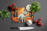 NEW White Pit Bull Terrier Fall Glass Cutting Board Decorative Tempered Glass Kitchen Cutting and Serving Board Large Size Chopping Board