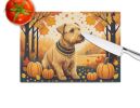 NEW Lakeland Terrier Fall Glass Cutting Board Decorative Tempered Glass Kitchen Cutting and Serving Board Large Size Chopping Board