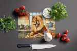 NEW Chow Chow Fall Kitchen Pumpkins Glass Cutting Board Decorative Tempered Glass Kitchen Cutting and Serving Board Large Size Chopping Board