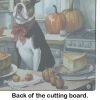 Boston Terrier Fall Kitchen Pumpkins Glass Cutting Board Decorative Tempered Glass Kitchen Cutting and Serving Board Large Size Chopping Board