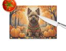 NEW Cairn Terrier Fall Glass Cutting Board Decorative Tempered Glass Kitchen Cutting and Serving Board Large Size Chopping Board
