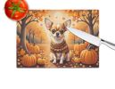 NEW Chihuahua Fall Glass Cutting Board Decorative Tempered Glass Kitchen Cutting and Serving Board Large Size Chopping Board
