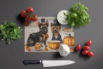 NEW Cairn Terrier Fall Kitchen Pumpkins Glass Cutting Board Decorative Tempered Glass Kitchen Cutting and Serving Board Large Size Chopping Board