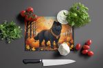 NEW Black Chow Chow Fall Glass Cutting Board Decorative Tempered Glass Kitchen Cutting and Serving Board Large Size Chopping Board