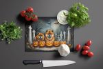 NEW Chow Chow Spooky Halloween Glass Cutting Board Decorative Tempered Glass Kitchen Cutting and Serving Board Large Size Chopping Board