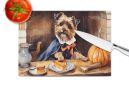 Border Terrier Fall Kitchen Pumpkins Glass Cutting Board Decorative Tempered Glass Kitchen Cutting and Serving Board Large Size Chopping Board