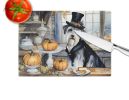 NEW Schnauzer Fall Kitchen Pumpkins Glass Cutting Board Decorative Tempered Glass Kitchen Cutting and Serving Board Large Size Chopping Board