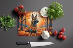 NEW Belgian Malinois Fall Glass Cutting Board Decorative Tempered Glass Kitchen Cutting and Serving Board Large Size Chopping Board