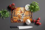 NEW Corgi Fall Glass Cutting Board Decorative Tempered Glass Kitchen Cutting and Serving Board Large Size Chopping Board