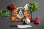 NEW Bearded Collie Fall Glass Cutting Board Decorative Tempered Glass Kitchen Cutting and Serving Board Large Size Chopping Board
