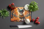 NEW Tricolor Chihuahua Fall Glass Cutting Board Decorative Tempered Glass Kitchen Cutting and Serving Board Large Size Chopping Board
